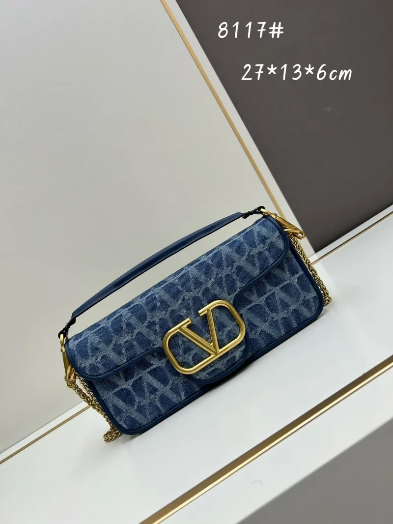 Valentino Blue Denim Satchel Bag 8117