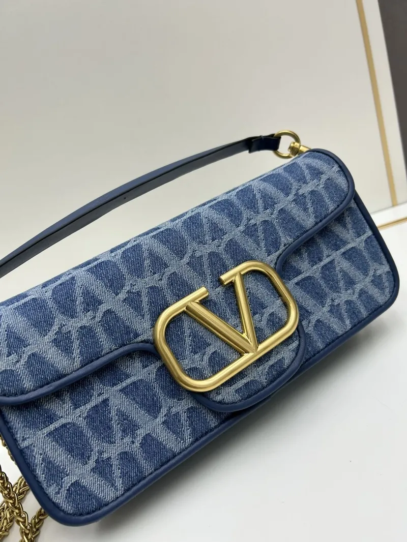 Valentino Blue Denim Satchel Bag 8117 - Image 5