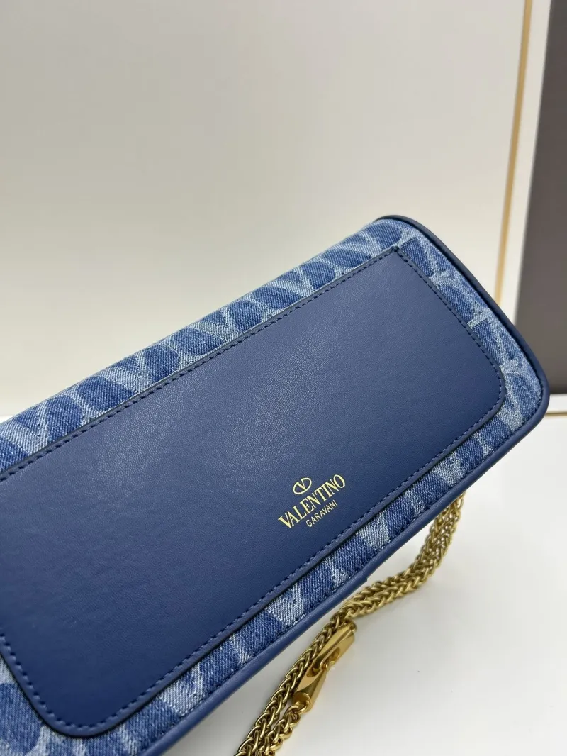 Valentino Blue Denim Satchel Bag 8117 - Image 7