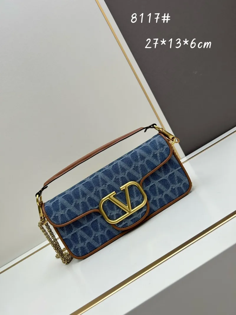Valentino Blue Denim Satchel Bag 8117