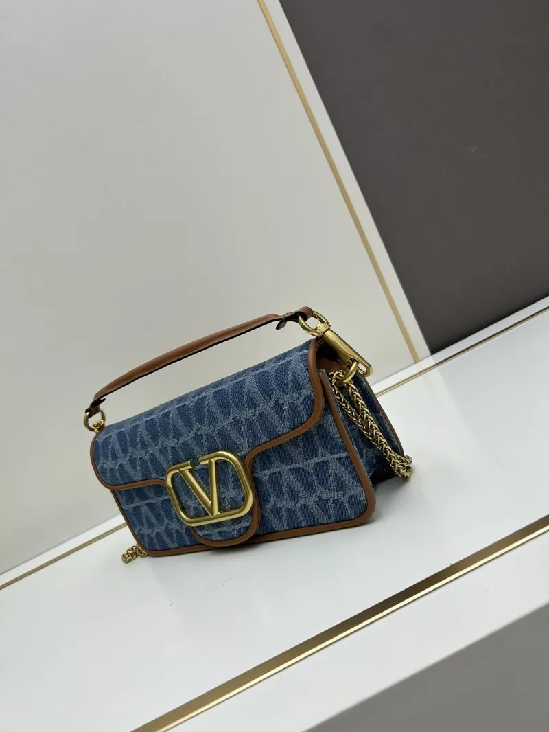 Valentino Blue Denim Satchel Bag 8117 - Image 3
