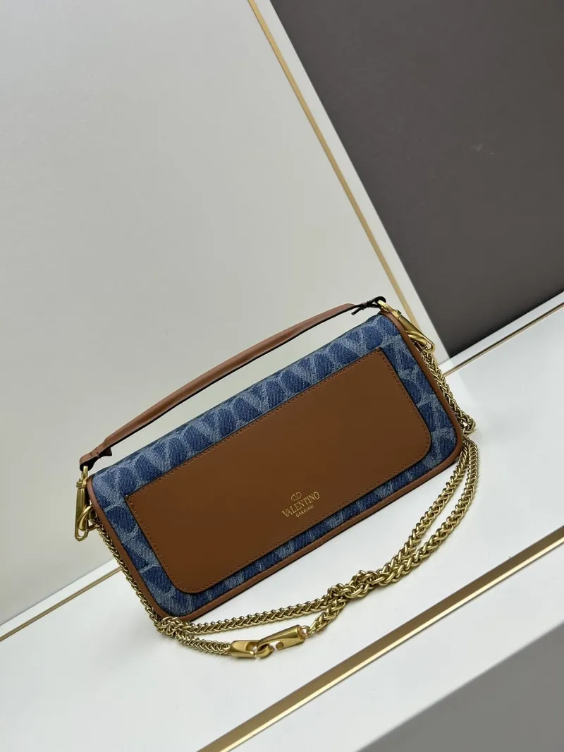 Valentino Blue Denim Satchel Bag 8117 - Image 4