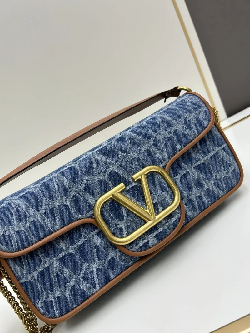 Valentino Blue Denim Satchel Bag 8117 - Image 5