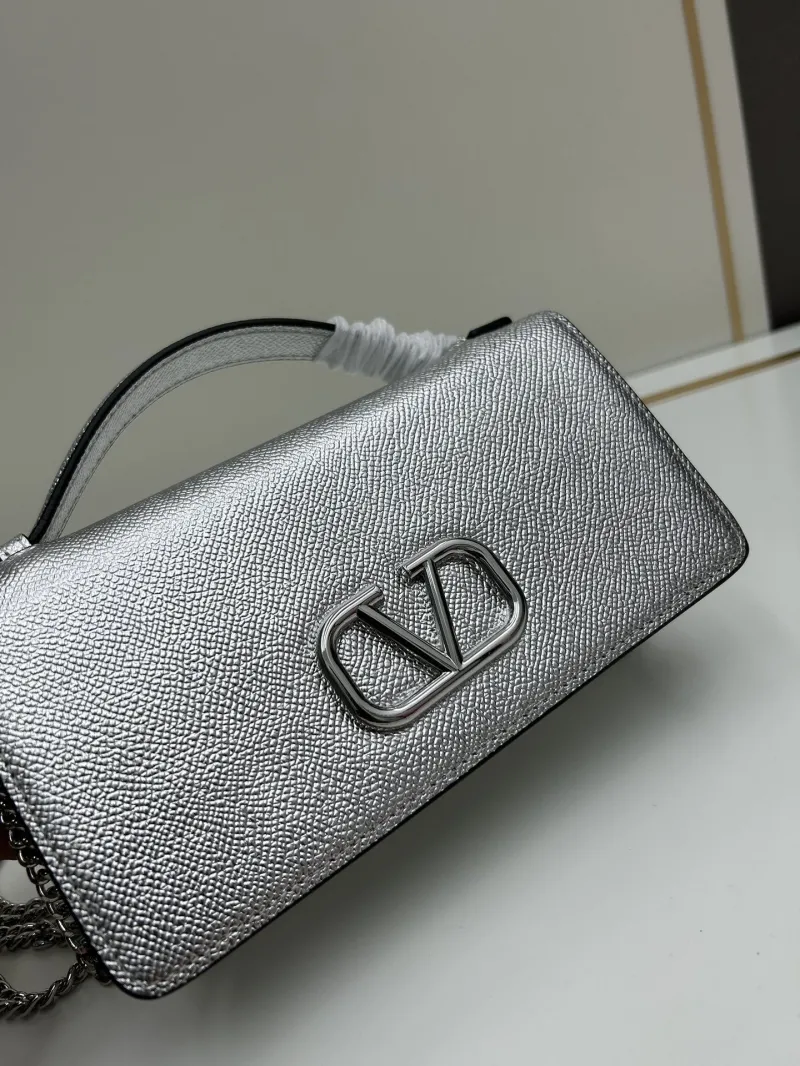 Valentino Silver 0132 Satchel Crossbody Bag - Image 4