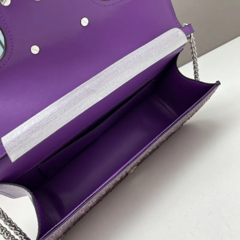 Valentino Purple Rhinestone Satchel Bag 27cm 20229 - Image 7
