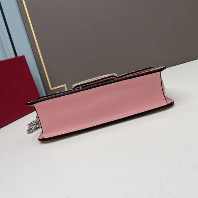 Valentino Pink Rhinestone Satchel Bag 20229 27cm - Image 5