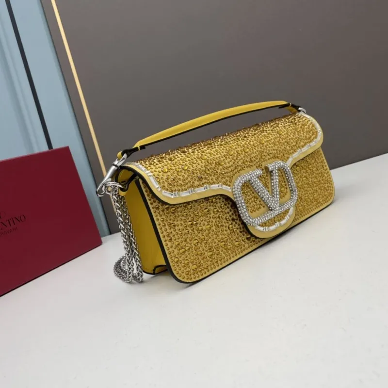 Alternative view of Valentino Yellow Crystal Satchel Bag 27cm Model 20229