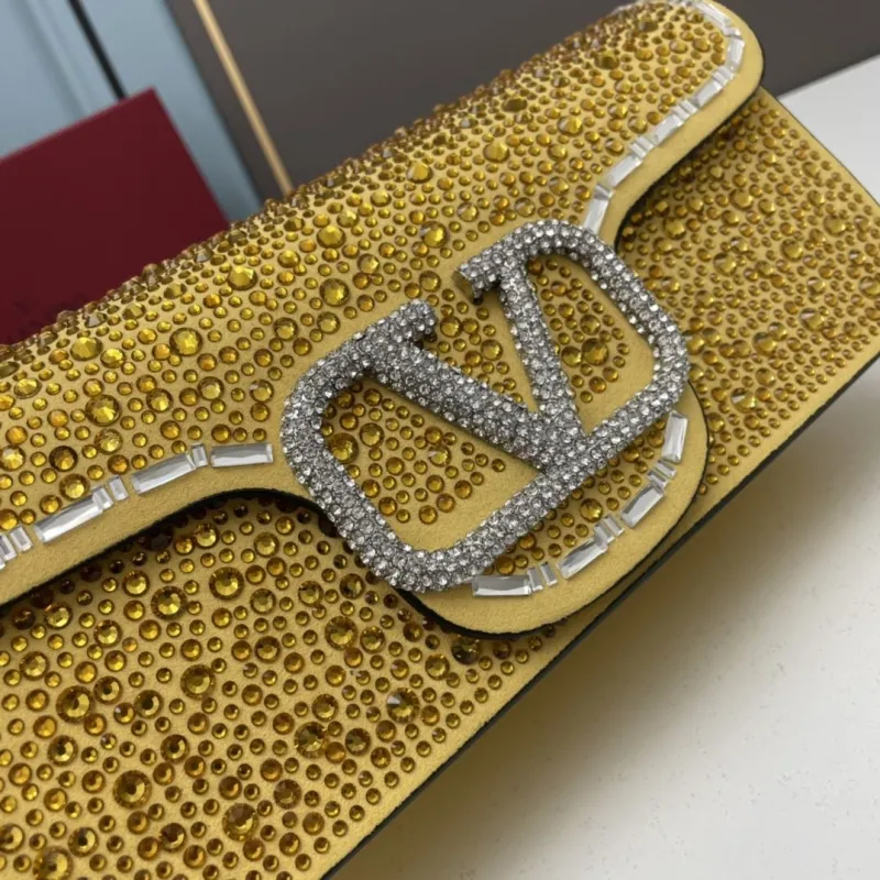 Valentino Yellow Crystal Satchel Bag 27cm Model 20229 - Image 4