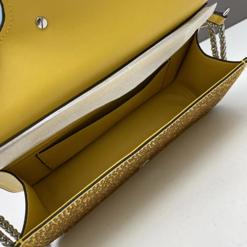 Valentino Yellow Crystal Satchel Bag 27cm Model 20229 - Image 7