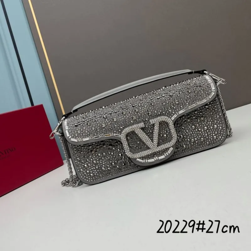 Valentino Rhinestone Satchel Bag 27cm Model 20229 - Image 6