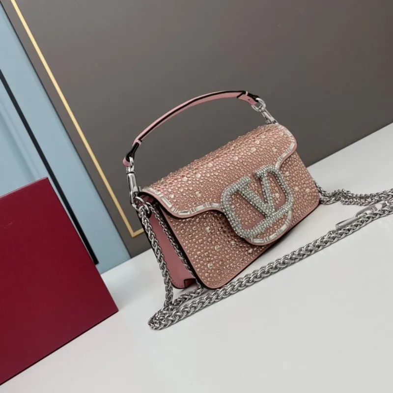 Alternative view of Valentino Pink Rhinestone Satchel Bag 0227