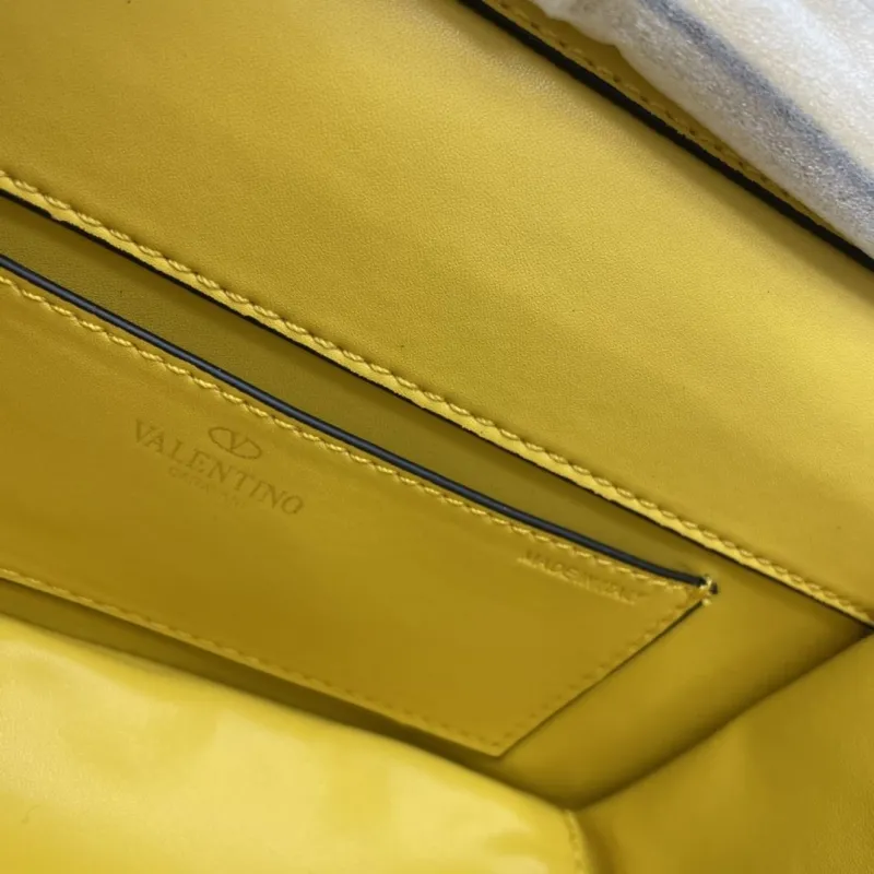 Valentino Yellow Rhinestone Satchel Bag 0227 20x11x5cm - Image 8