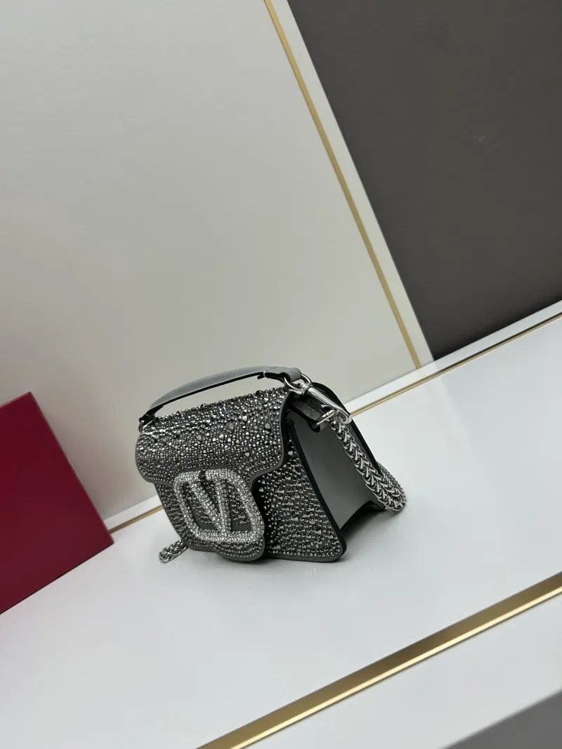 Alternative view of Valentino Crystal Embellished Dark Gray Satchel Bag