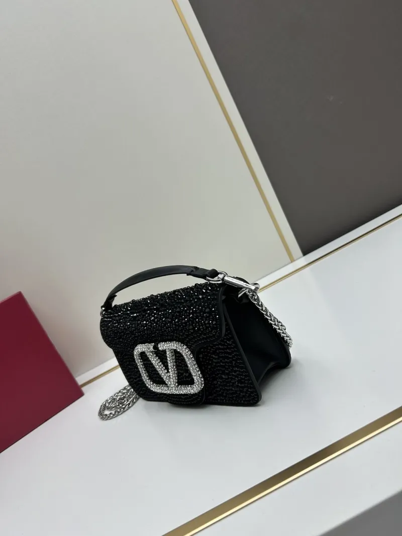 Alternative view of Valentino Black Crystal Embellished Satchel Bag