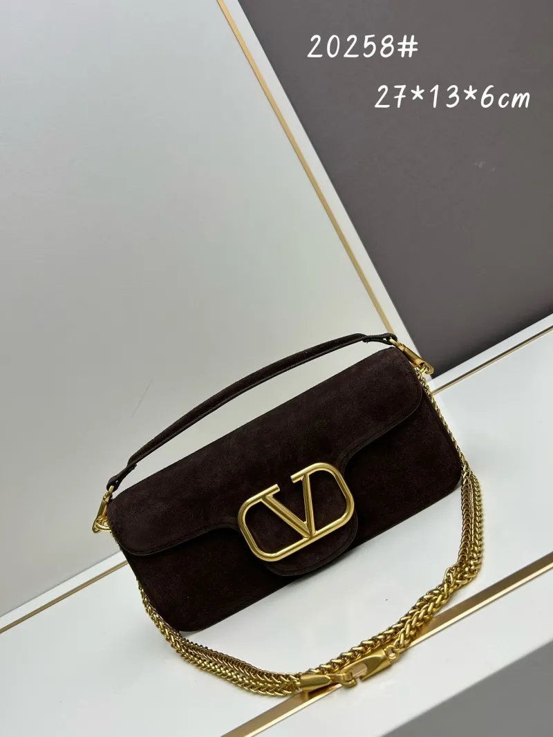 Valentino Brown Suede Satchel Bag 20258