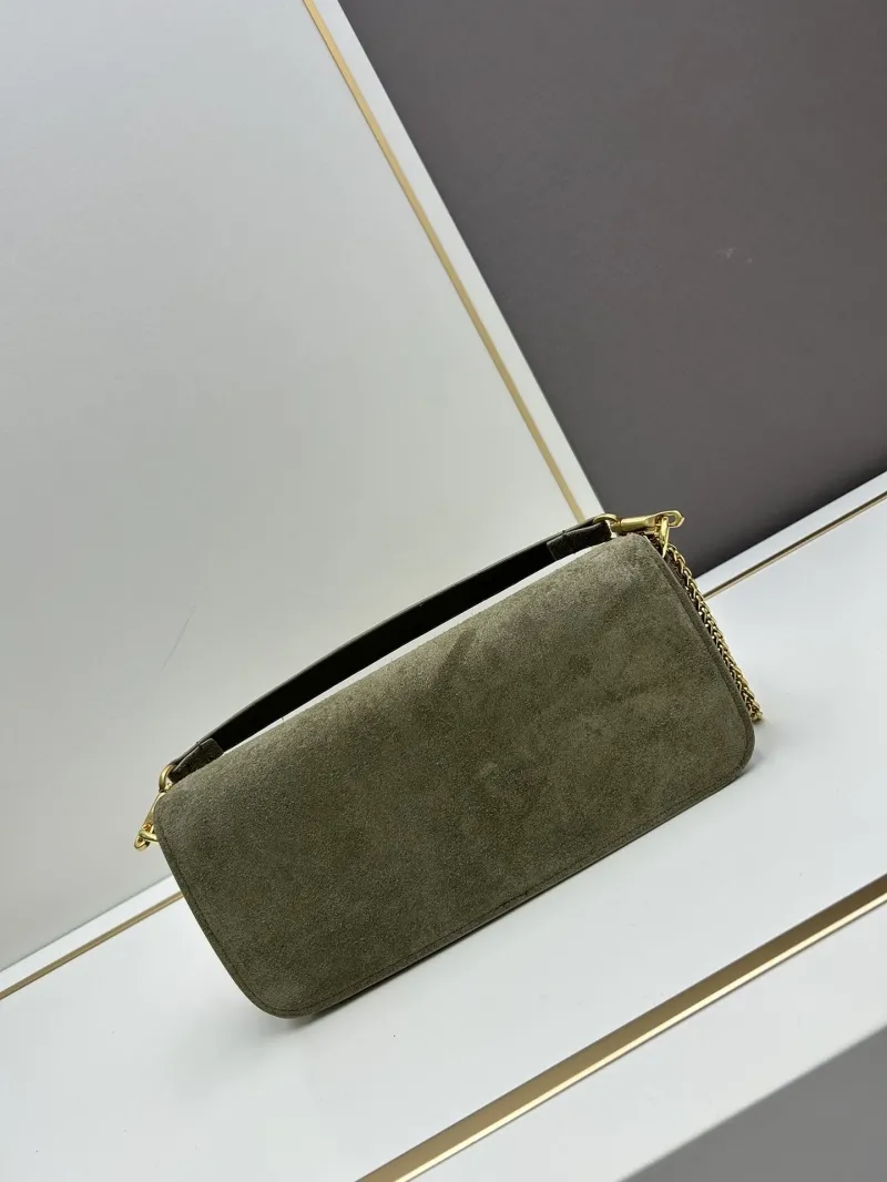 Valentino Olive Green Suede Chain Shoulder Bag 20258 - Image 3