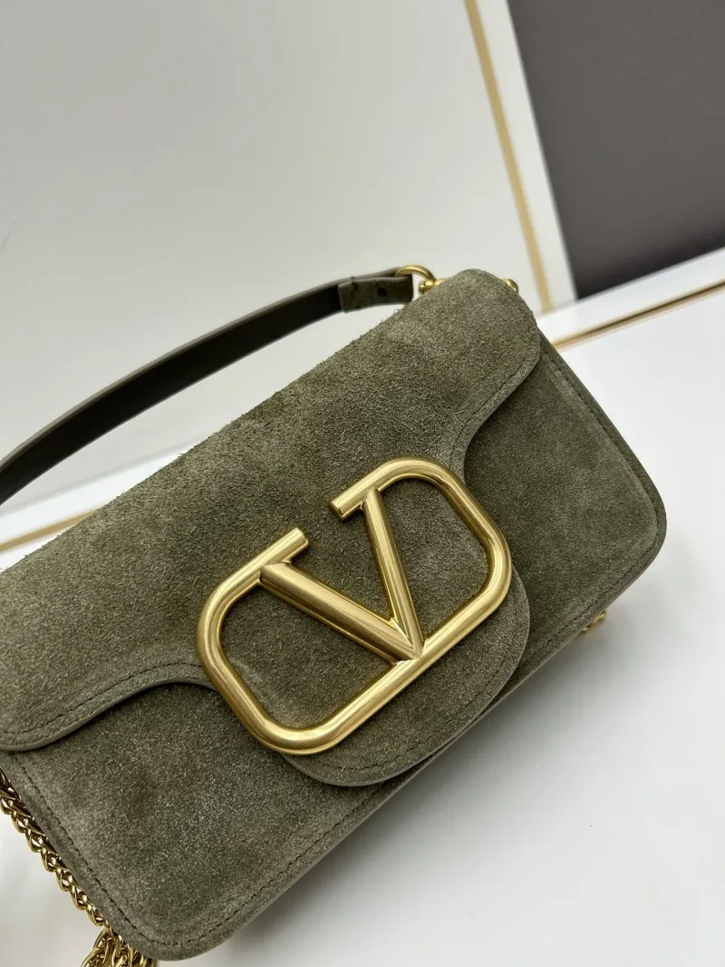 Valentino Olive Suede Chain Crossbody Bag 20257 - Image 4