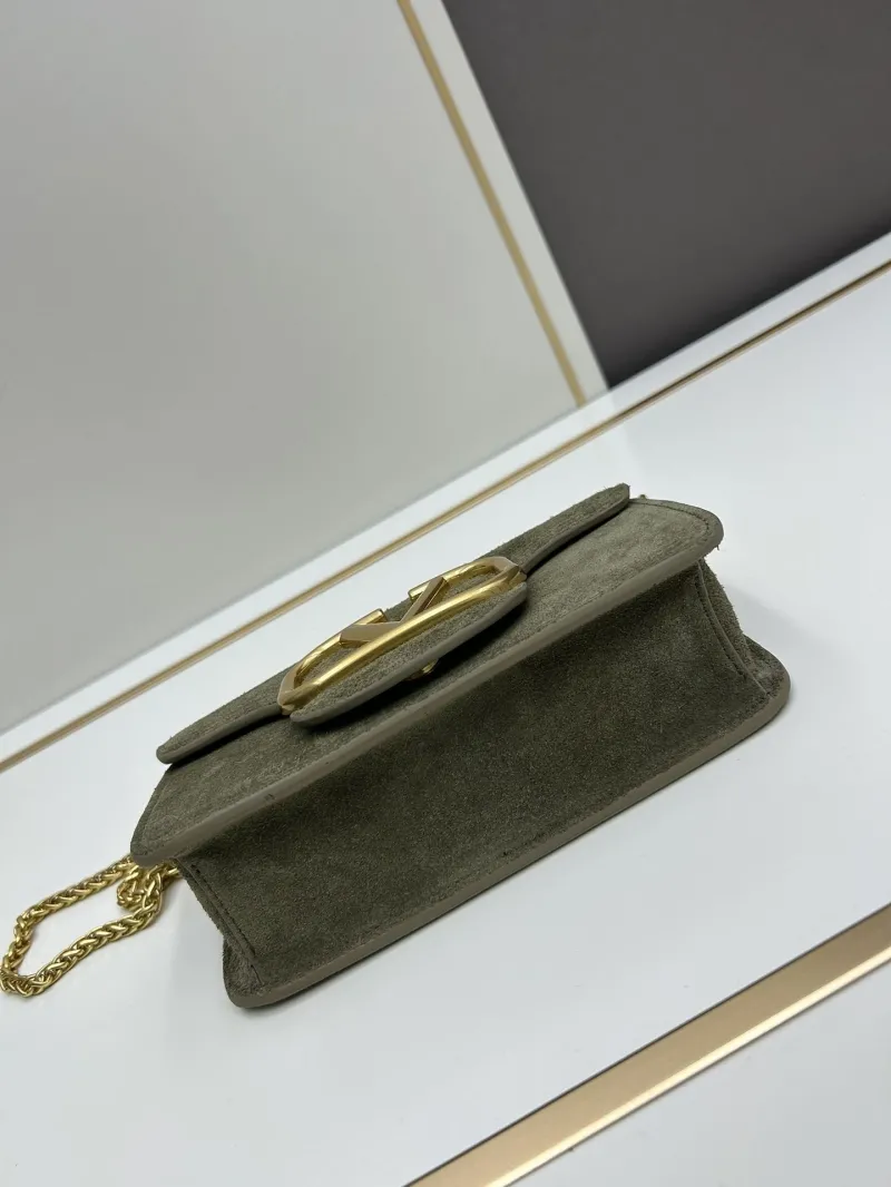 Valentino Olive Suede Chain Crossbody Bag 20257 - Image 5