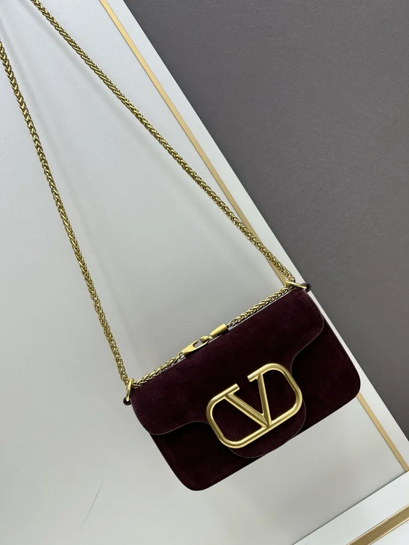 Alternative view of Valentino Burgundy Suede Crossbody Bag 20257