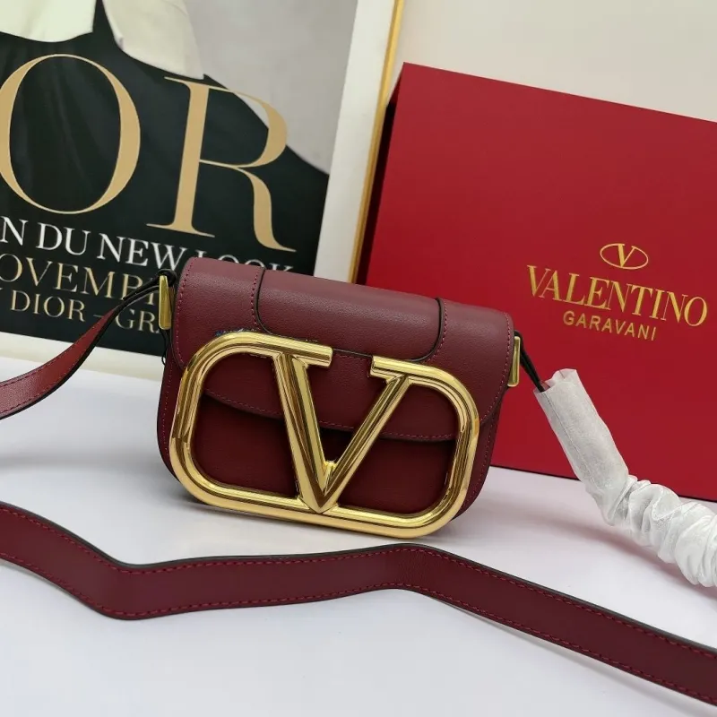 Valentino Maroon Crossbody Satchel Bag 442