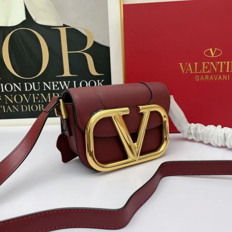 Alternative view of Valentino Maroon Crossbody Satchel Bag 442