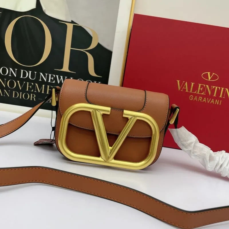 Valentino Garavani Brown Leather Crossbody Bag