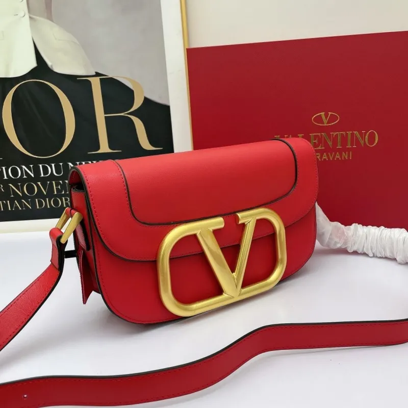 Alternative view of Valentino Red Leather Satchel Crossbody Bag