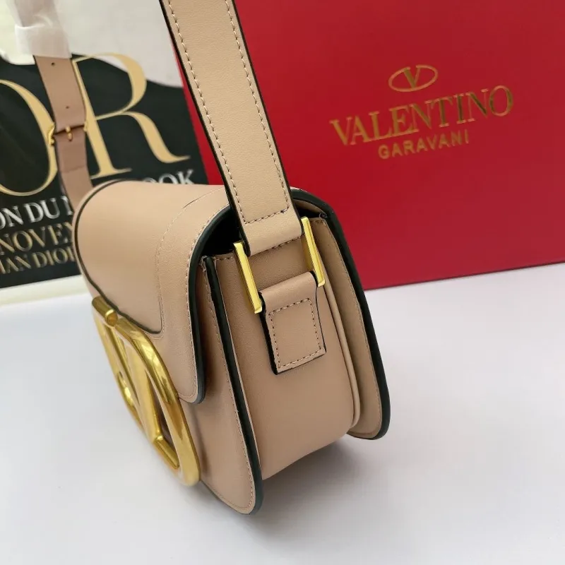 Valentino Garavani Beige Crossbody Satchel Bag - Image 3