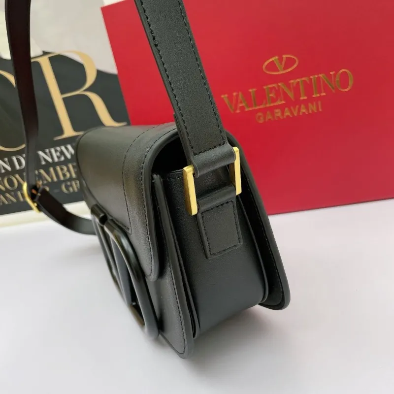 Valentino Black Leather Crossbody Satchel Bag 456 - Image 3