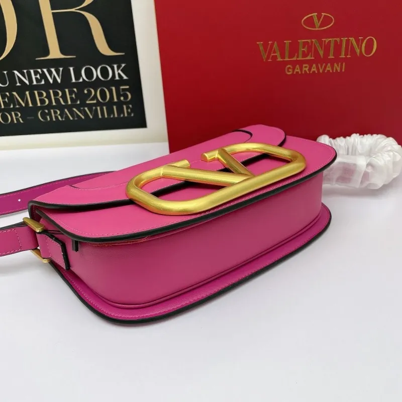 Valentino Pink Leather Crossbody Satchel Bag 457 - Image 5