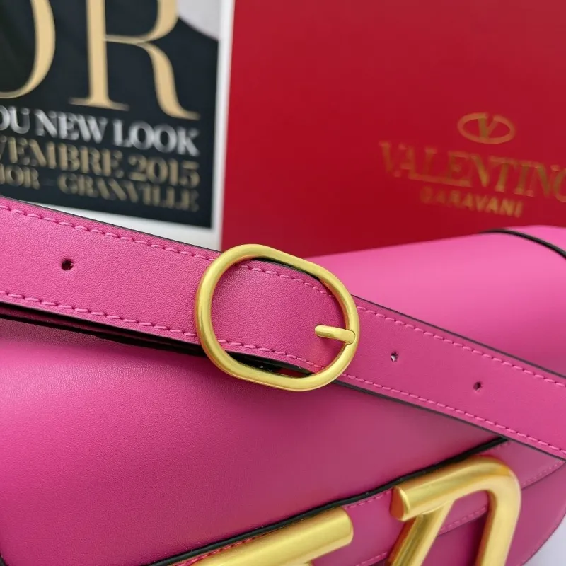 Valentino Pink Leather Crossbody Satchel Bag 457 - Image 6