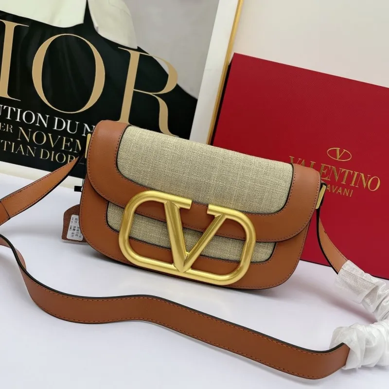 Valentino Leather Crossbody Satchel Bag 461 - Image 8