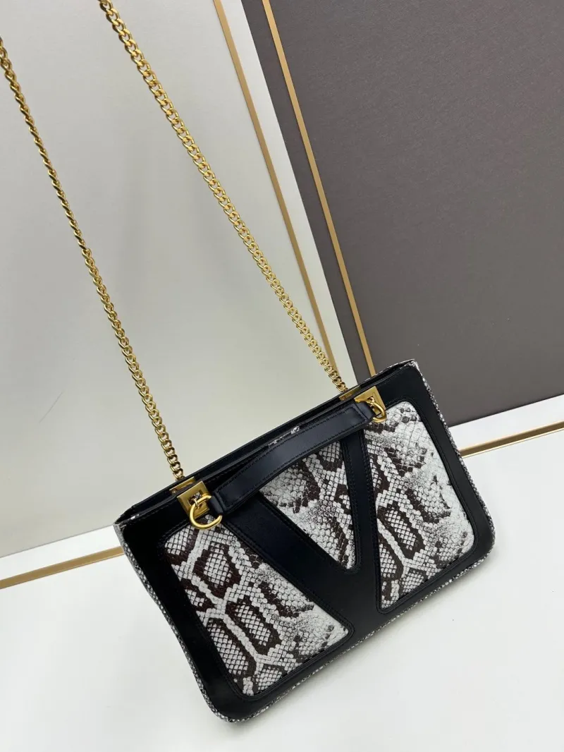 Valentino Snake Print Satchel Bag 0135 - Image 3