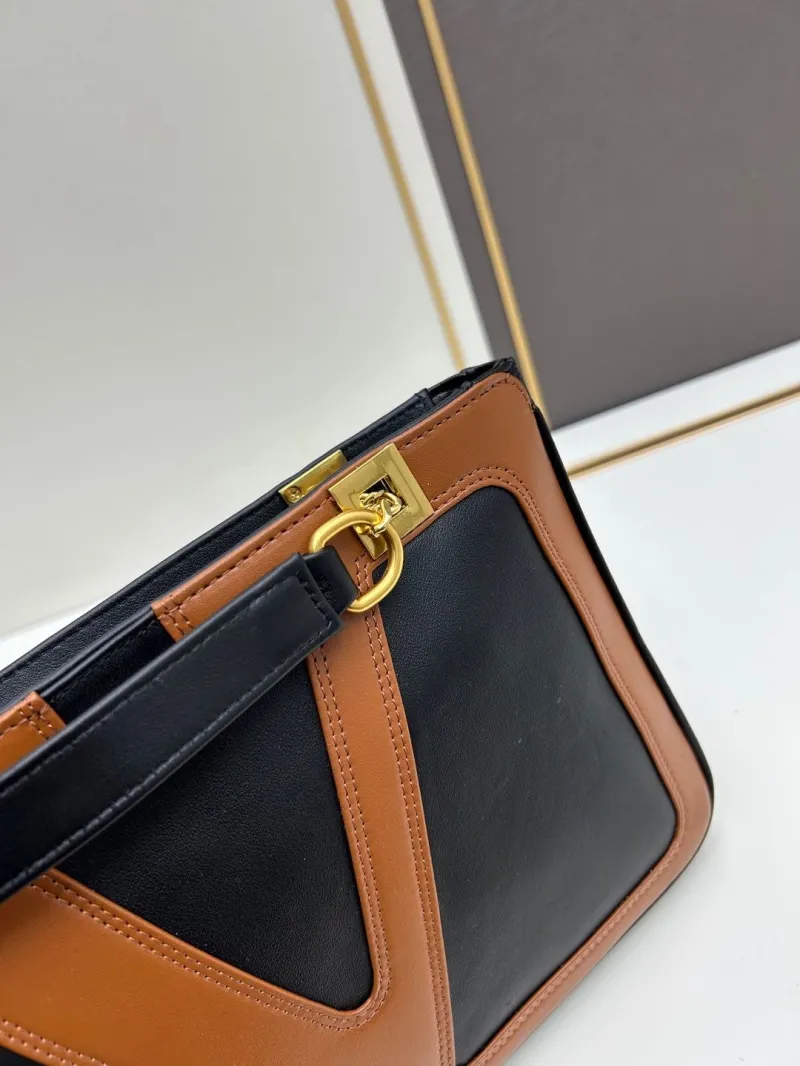 Valentino Black Brown Chain Satchel Bag 0135 - Image 4