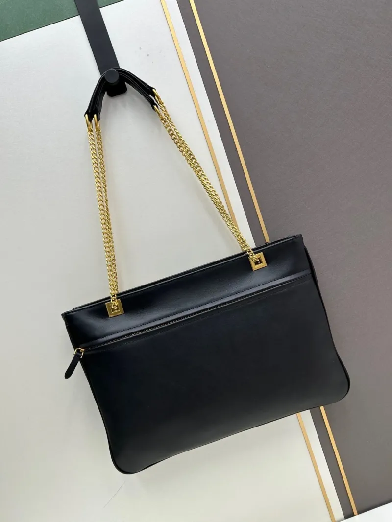 Alternative view of Valentino 0136 Black Brown Leather Chain Satchel Bag
