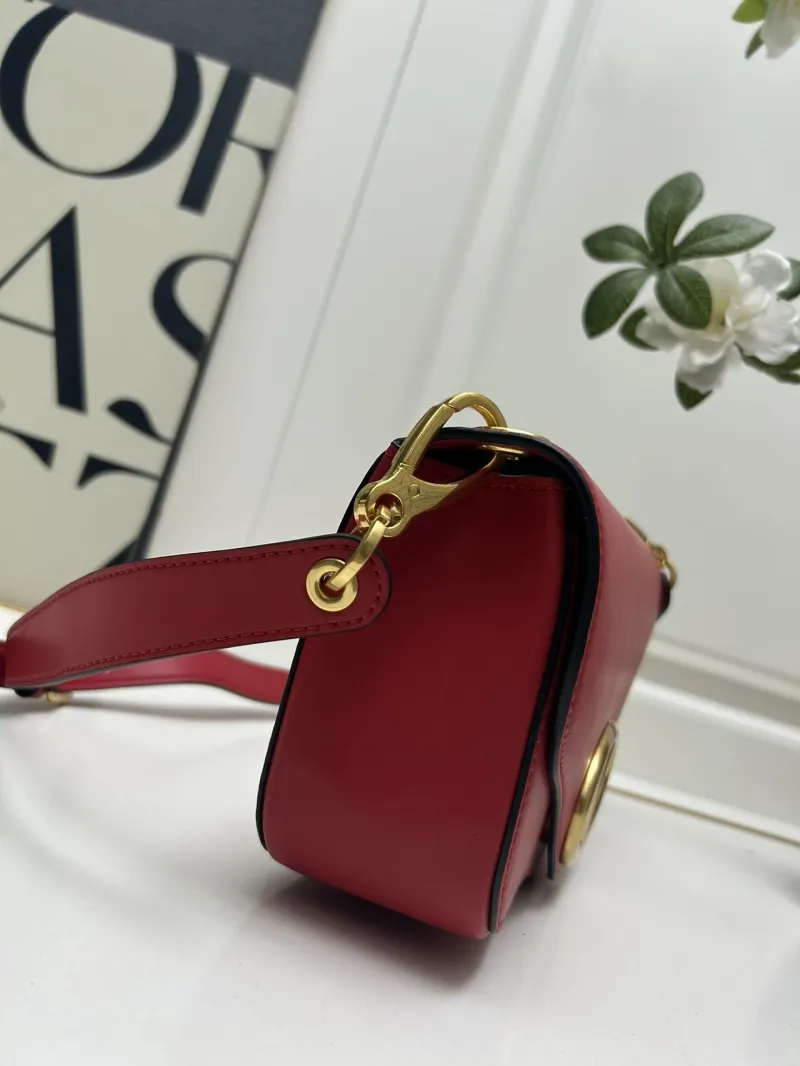 Valentino Red Leather Satchel Bag 5032 - Image 6