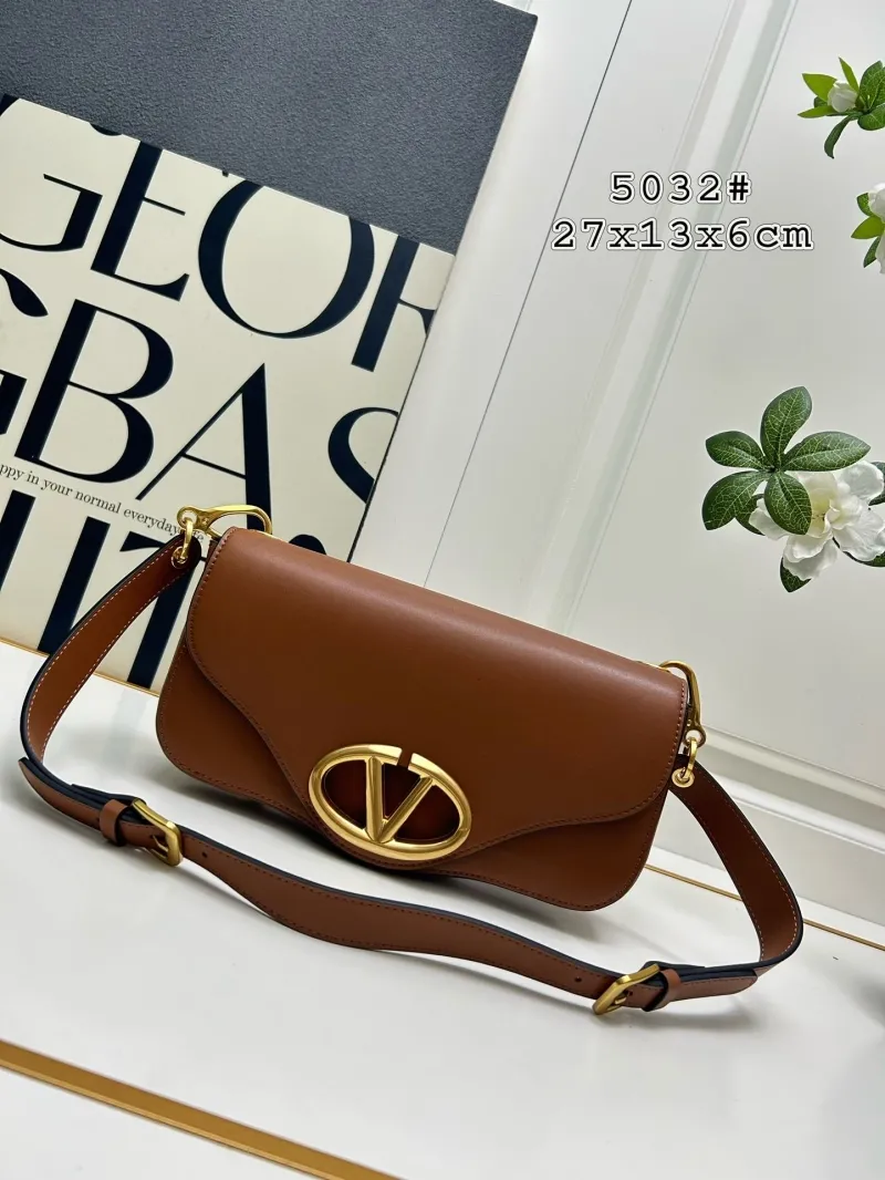 Valentino 5032 Leather Satchel Bag Black Orange Brown - Image 3