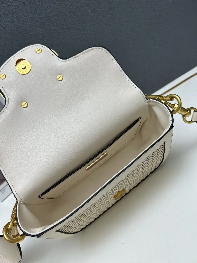 Valentino Cream Woven Satchel Bag 9883 - Image 7