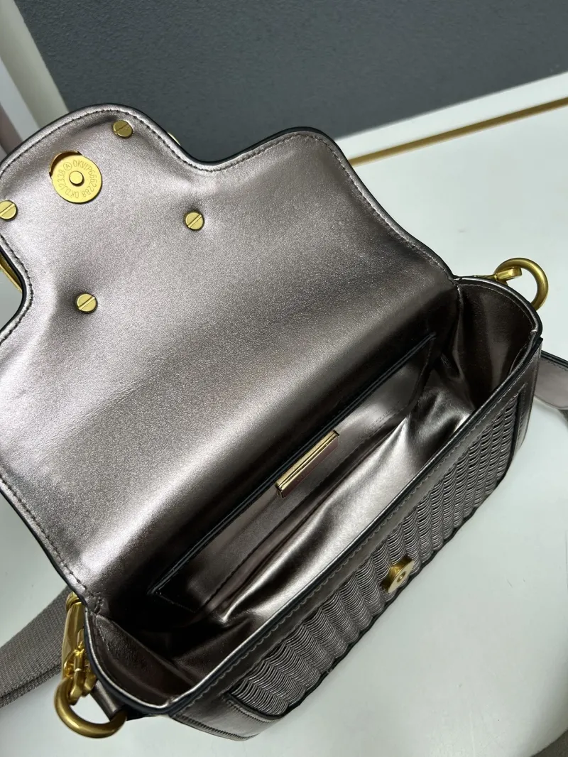 Valentino Metallic Gray Satchel Bag 9883 - Image 7