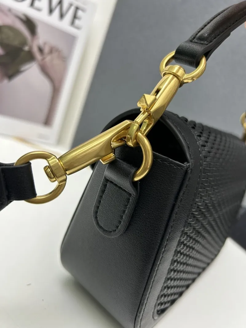 Valentino Black Woven Satchel Bag 9883 - Image 5