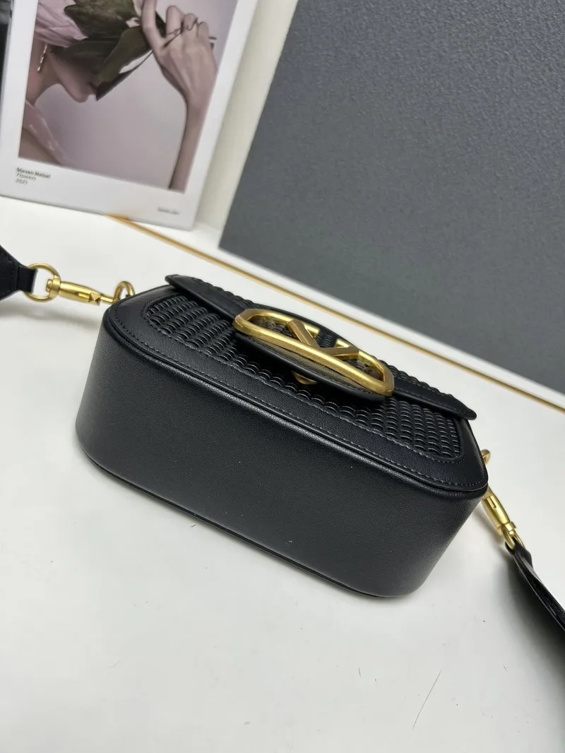 Valentino Black Woven Satchel Bag 9883 - Image 6