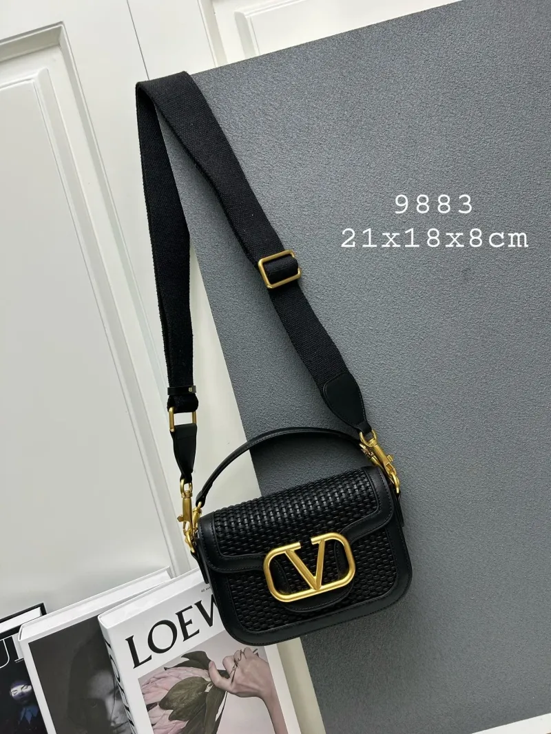 Valentino Black Woven Satchel Bag 9883 - Image 9