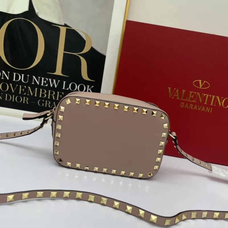 Valentino Garavani Pink Rockstud Crossbody Camera Bag