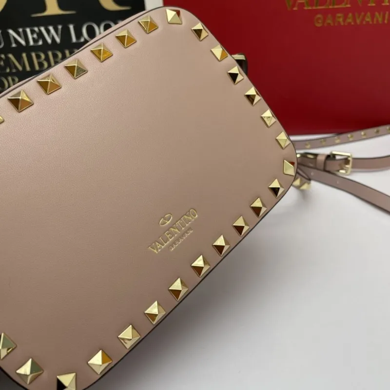 Valentino Garavani Pink Rockstud Crossbody Camera Bag - Image 4