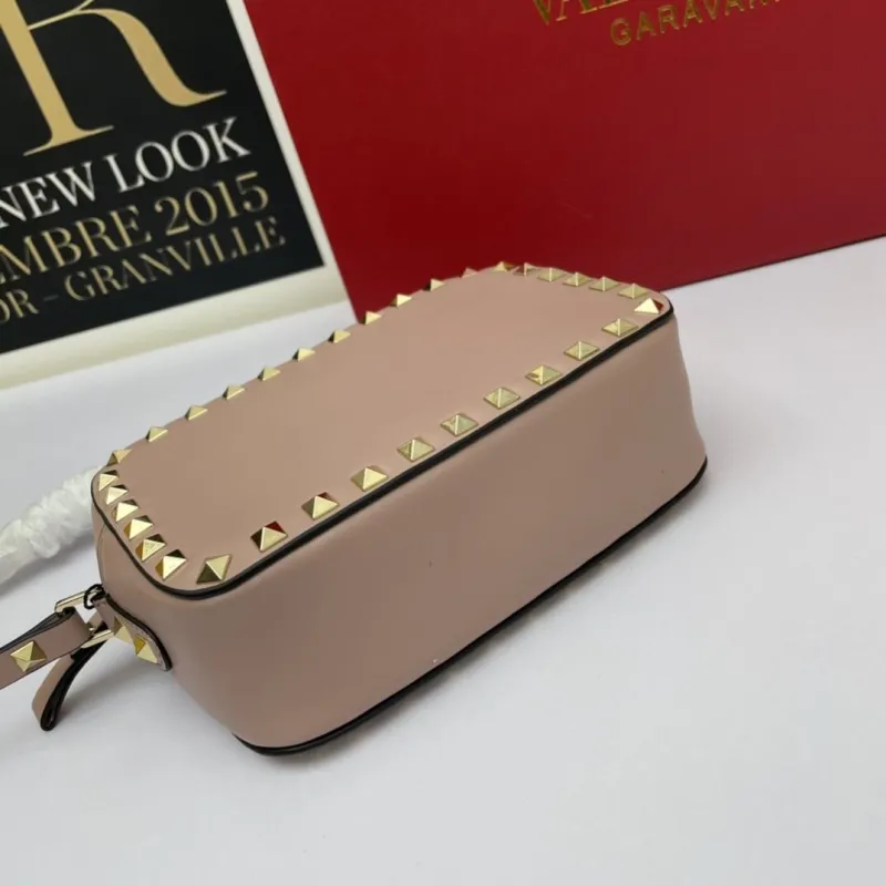 Valentino Garavani Pink Rockstud Crossbody Camera Bag - Image 5