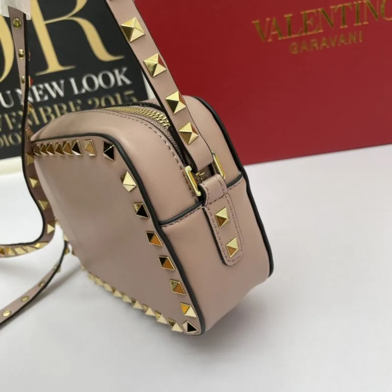 Valentino Garavani Pink Rockstud Crossbody Camera Bag - Image 6