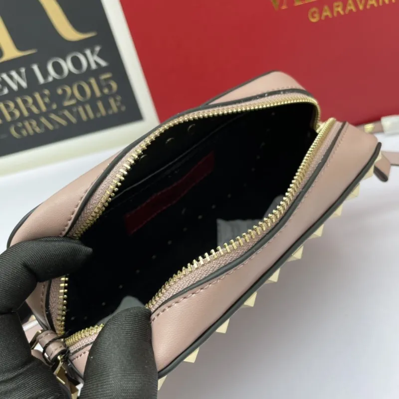 Valentino Garavani Pink Rockstud Crossbody Camera Bag - Image 8