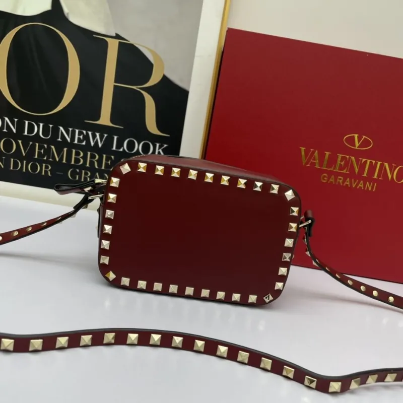 Valentino Garavani Burgundy Crossbody Camera Bag 486