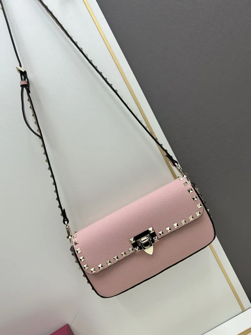 Alternative view of Valentino Pink Leather Studded Crossbody Bag 20253