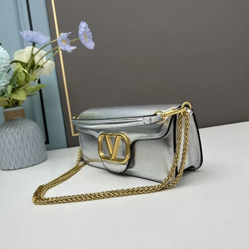 Alternative view of Valentino Silver Leather Chain Satchel Bag